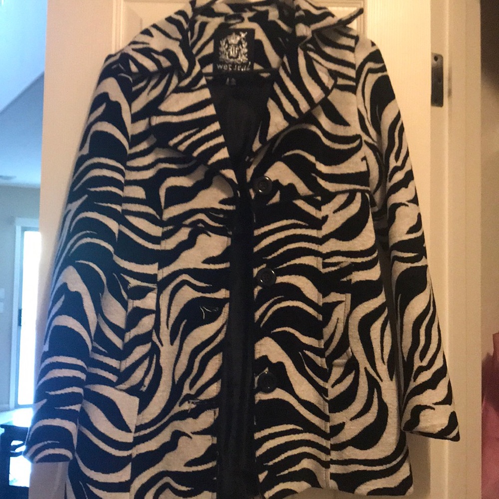 Black and white pea coat